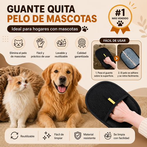 Guante Quita Pelos de Mascotas
